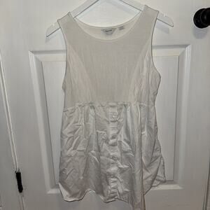 Seraphine Women’s Maternity Nursing Tunic Blouse Tank White Size M Button